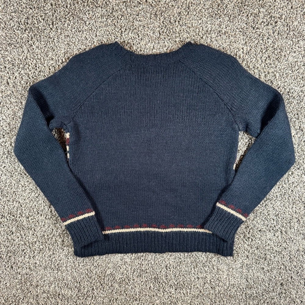 Hollister Sweater Womens Small Blue Aztec Tribal Wool Blend Southwestern - Picture 2 of 9